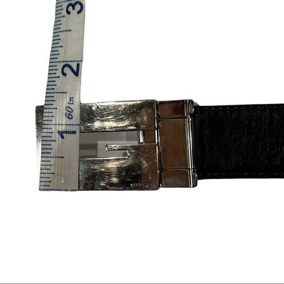 GUCCI G vintage logo leather belt - Picture 8 of 11